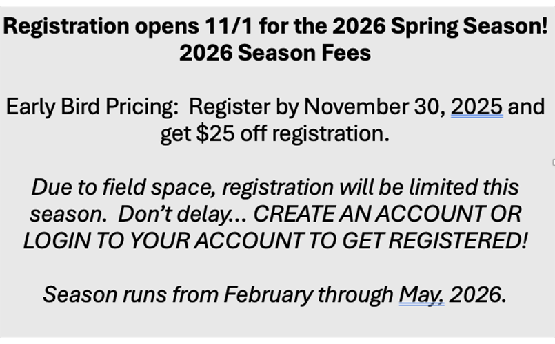 2026 Spring Softball Registration 